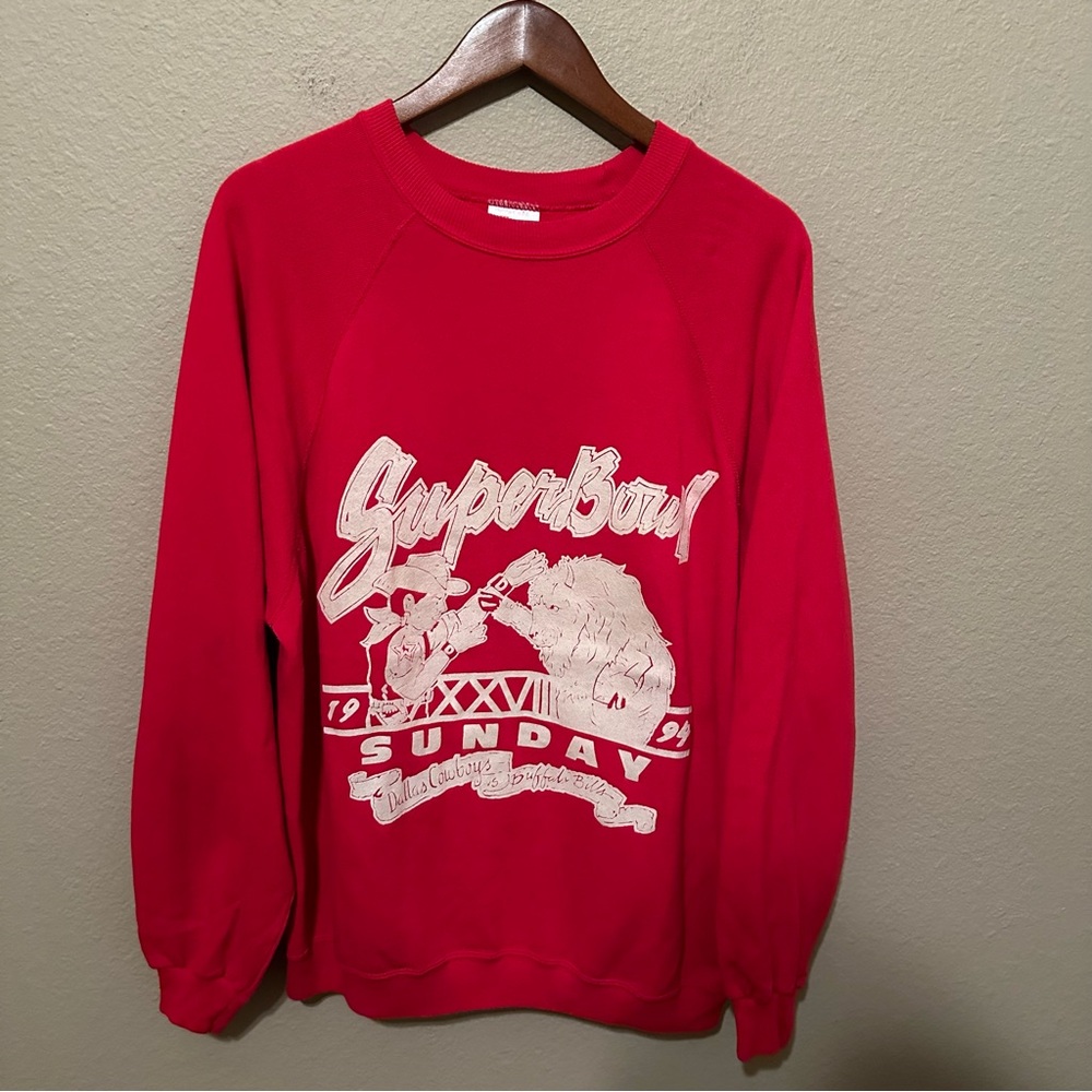 Vintage Super Bowl Sunday Bills Cowboys Super Bowl 28 Sweatshirt - Picture 1 of 4